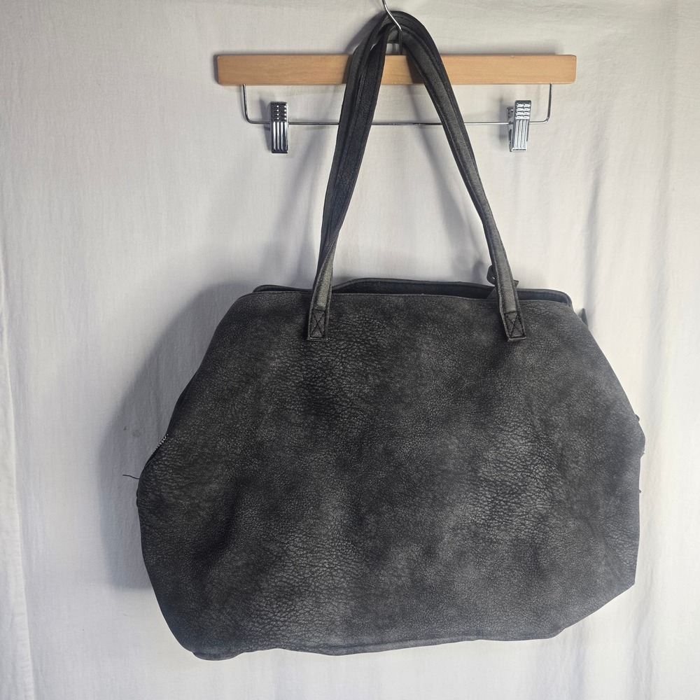 Free People Hobo Tote Bag Women Large Black Vegan Leather Boho Oversized